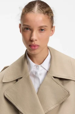 Kurze Trench-Jacke aus Baumwolle und Leinen