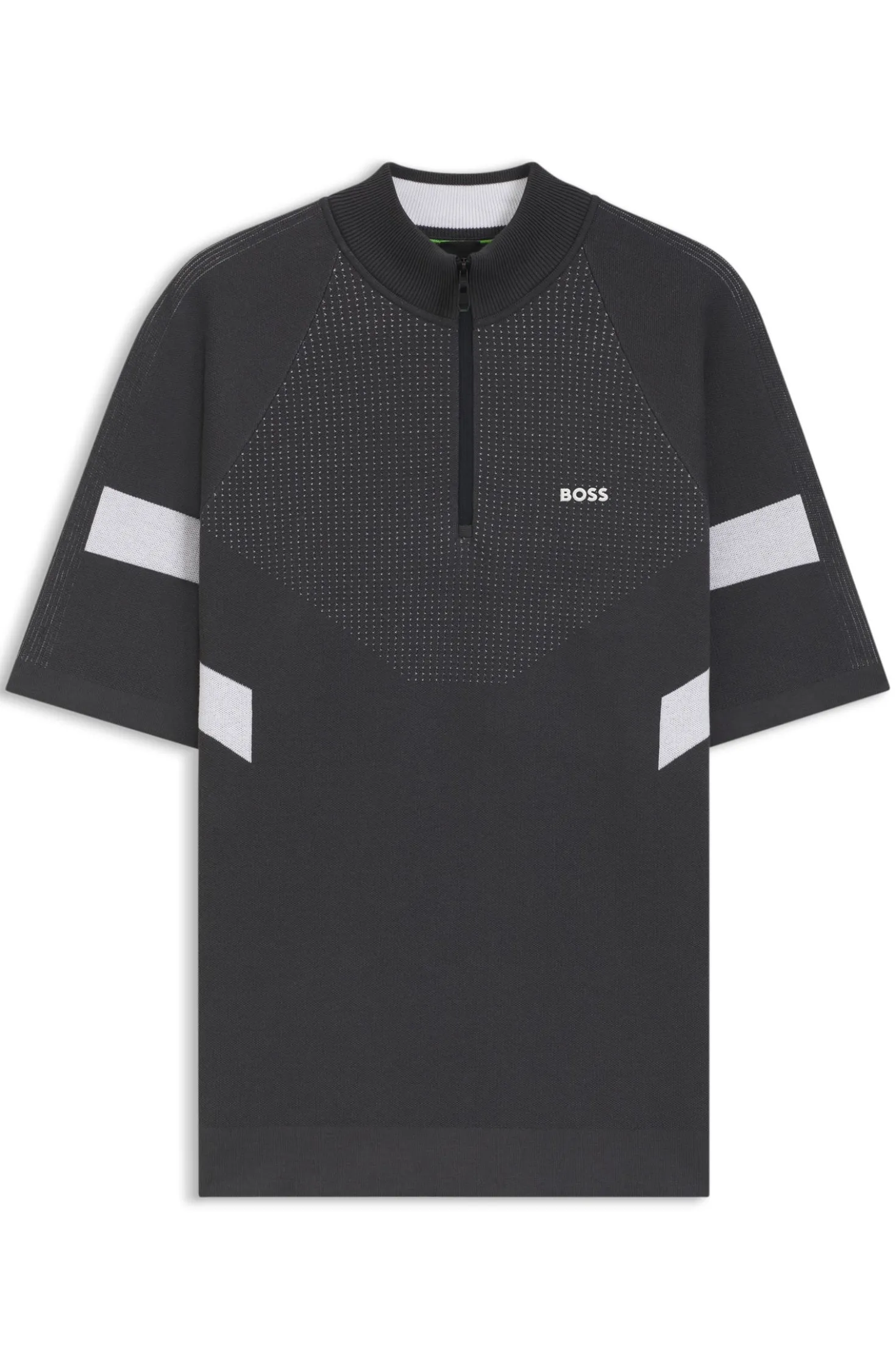 Kurzärmeliger Pullover aus Baumwolle mit Jacquard-Struktur