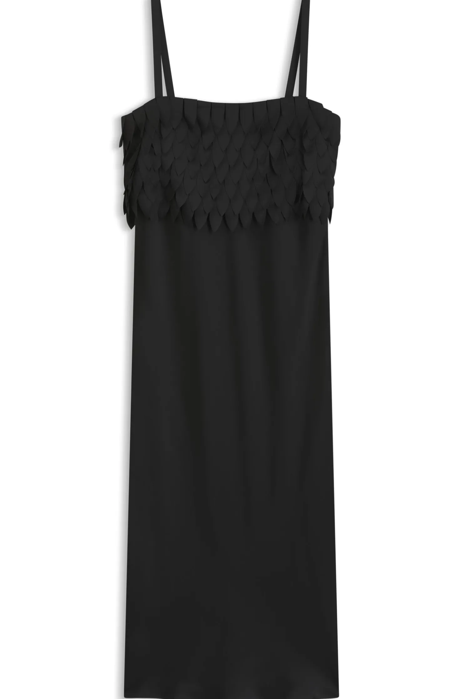 Lang geschnittenes Trägerkleid mit Laser-Cut Details