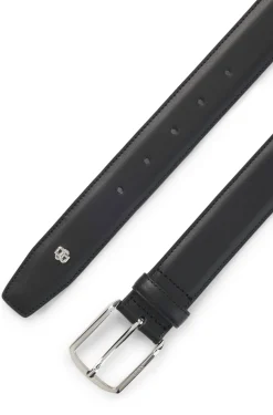 Ledergürtel mit Metalldetails in Silber-Optik und Double-B-Monogramm