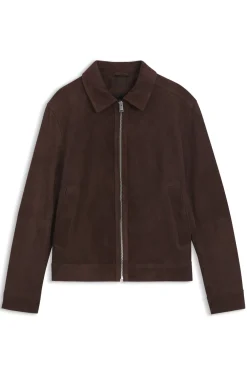 Lederjacke aus Veloursleder mit Reißverschluss