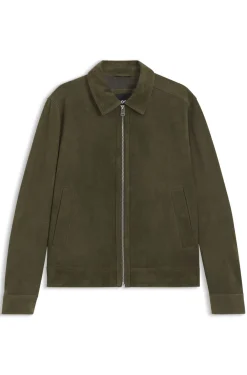 Lederjacke aus Veloursleder mit Reißverschluss