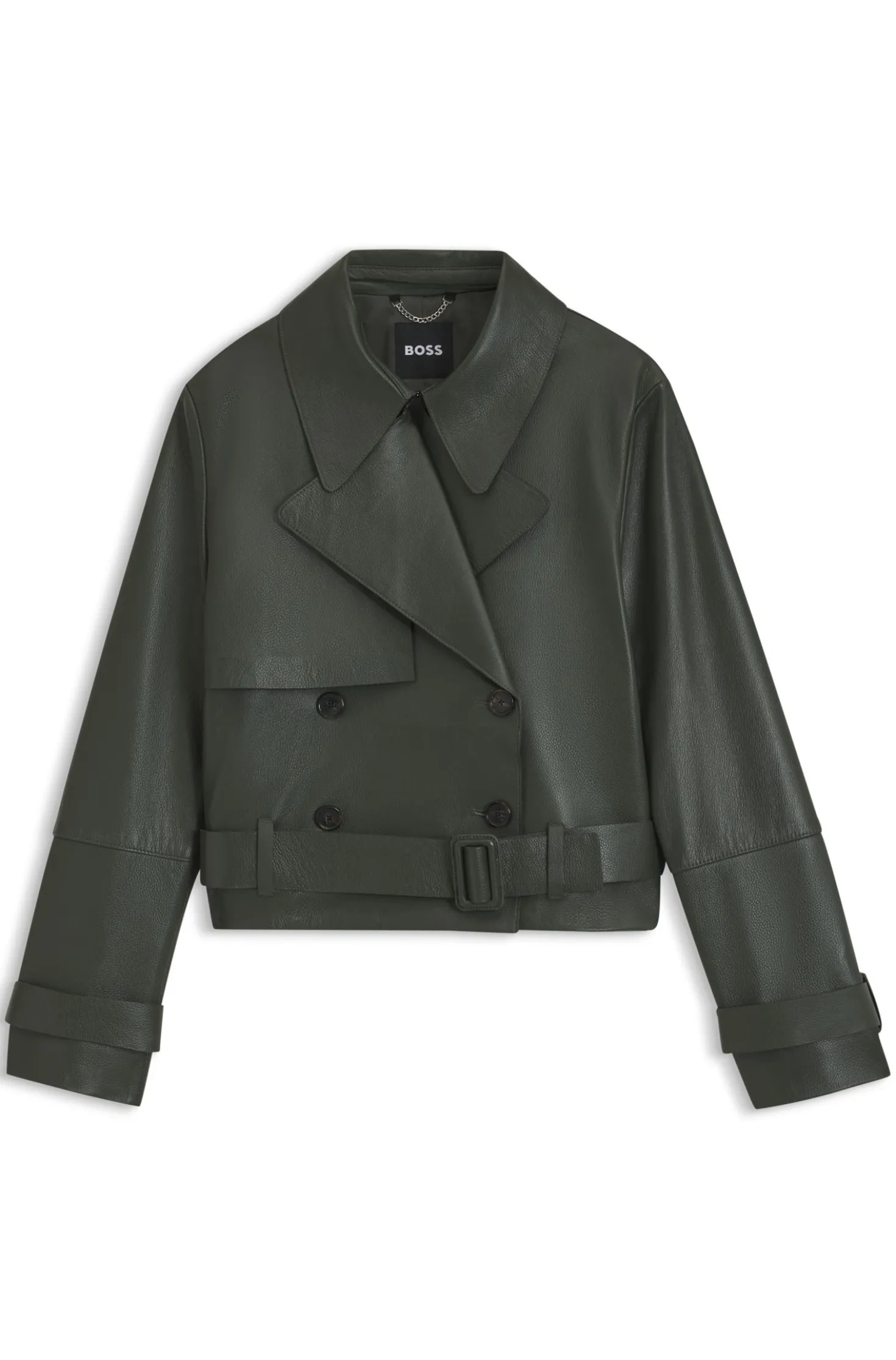 Lederjacke im Trenchcoat-Stil