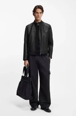 Lederjacke mit Paspeln