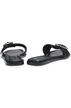 Lederslipper mit Logo-Schließe