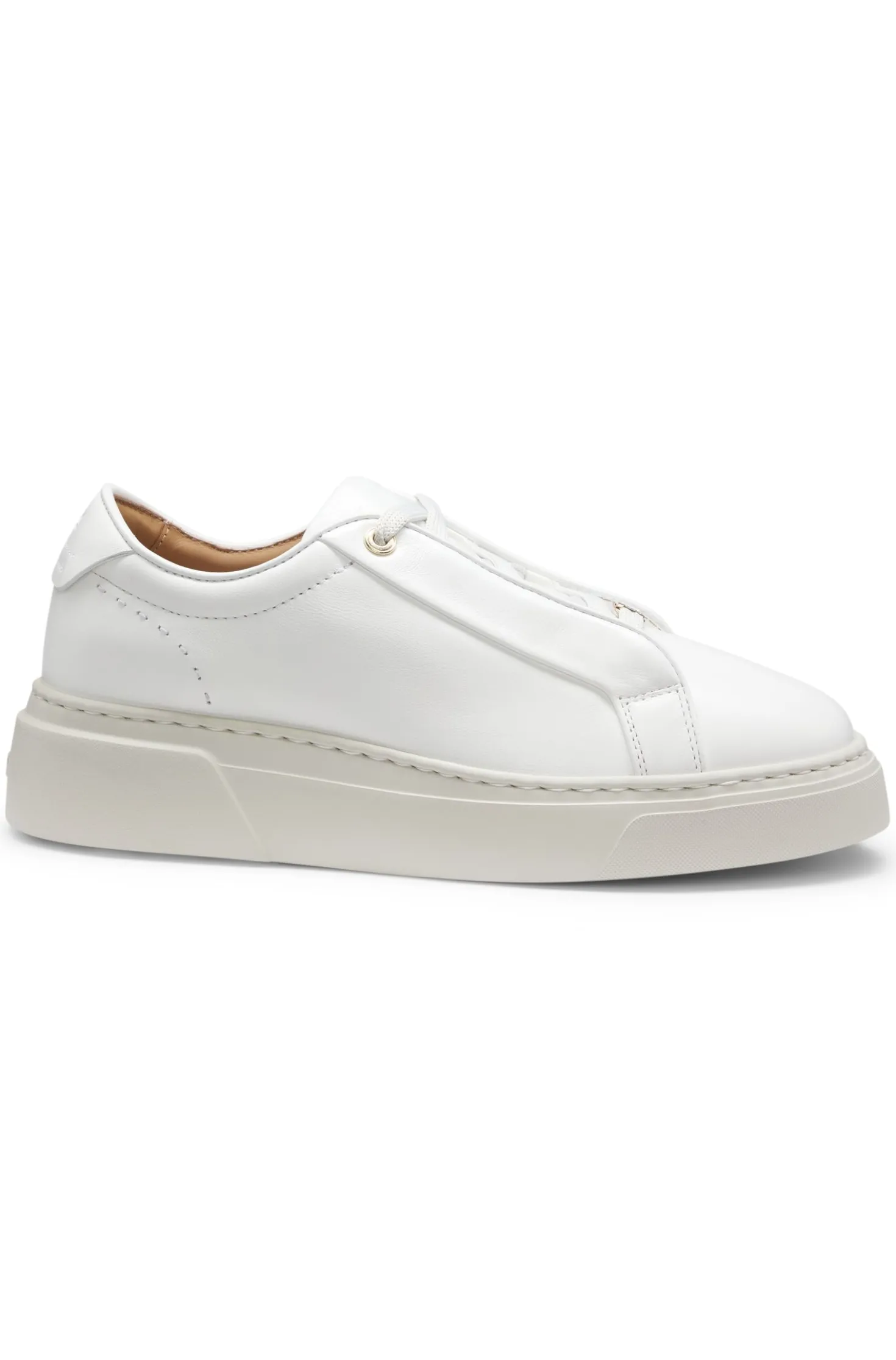 Ledersneakers mit integriertem Keilabsatz