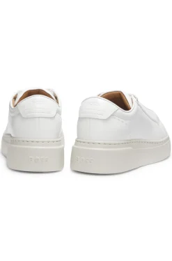 Ledersneakers mit integriertem Keilabsatz