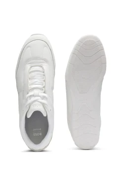 Ledersneakers mit Logo-Detail