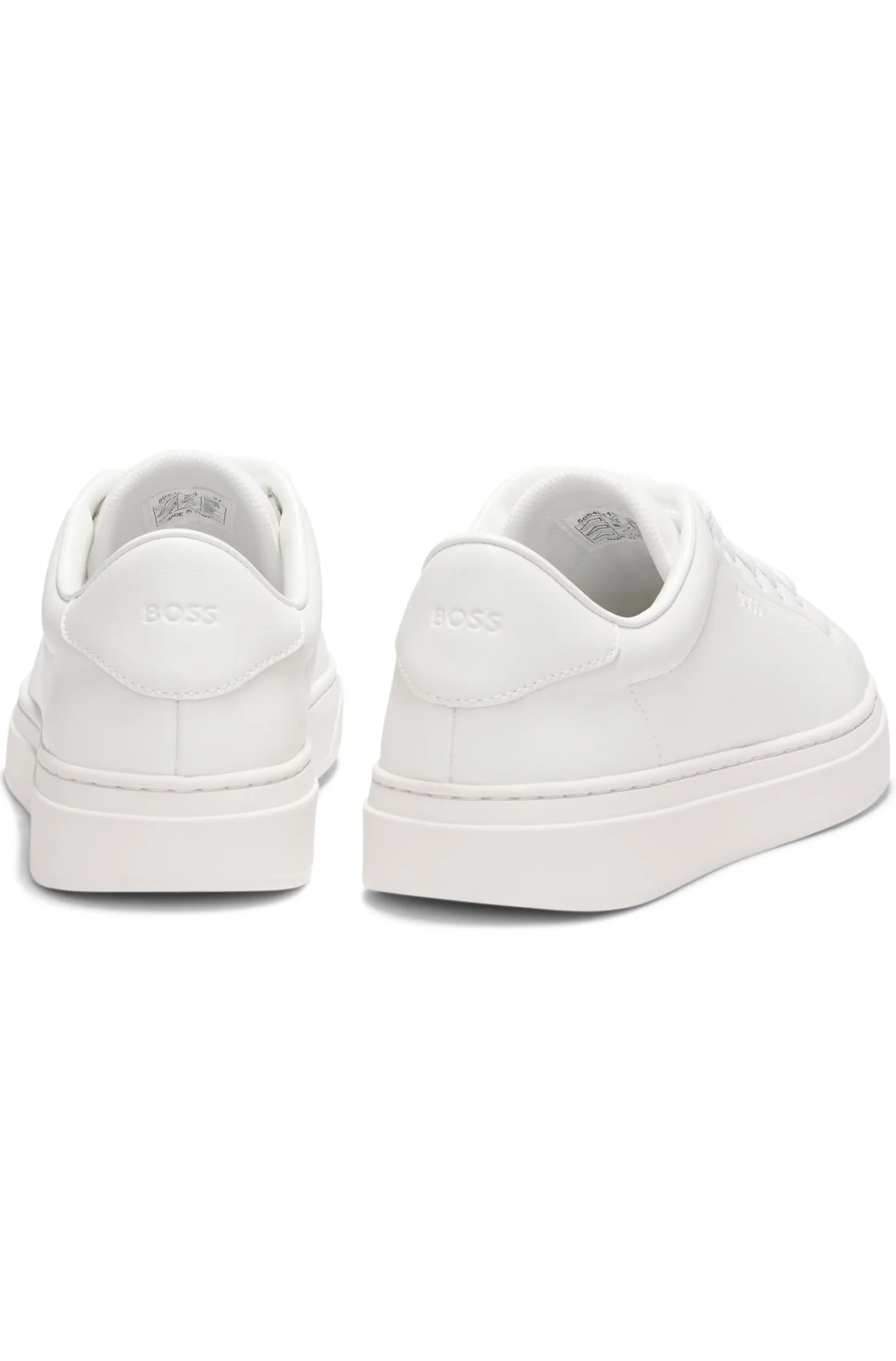 Ledersneakers mit Logo-Prägung