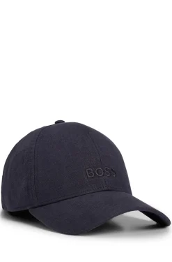 Leinen-Cap mit Logo-Stickerei