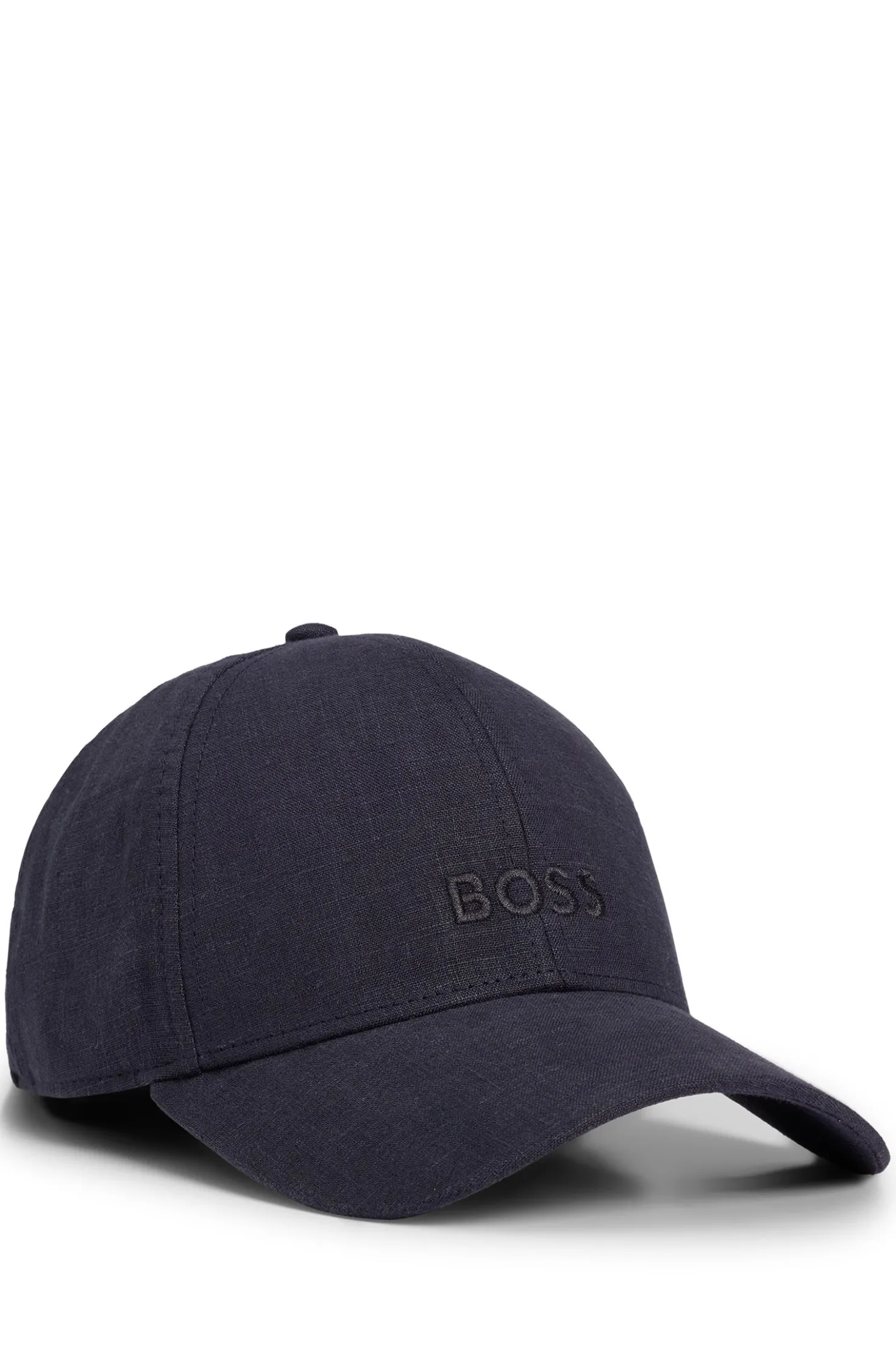 Leinen-Cap mit Logo-Stickerei