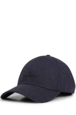 Leinen-Cap mit Logo-Stickerei