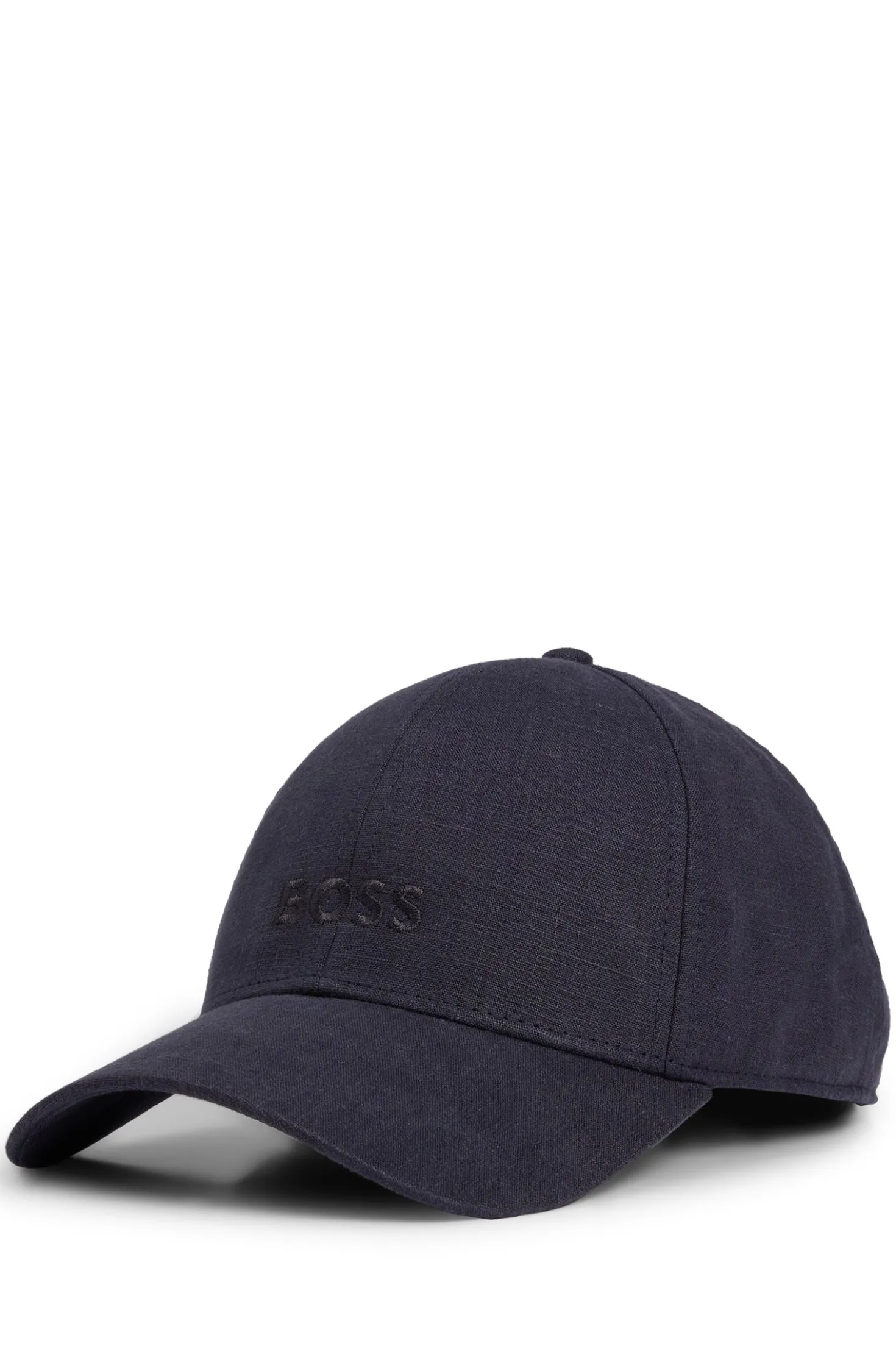 Leinen-Cap mit Logo-Stickerei