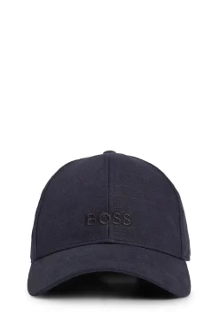 Leinen-Cap mit Logo-Stickerei