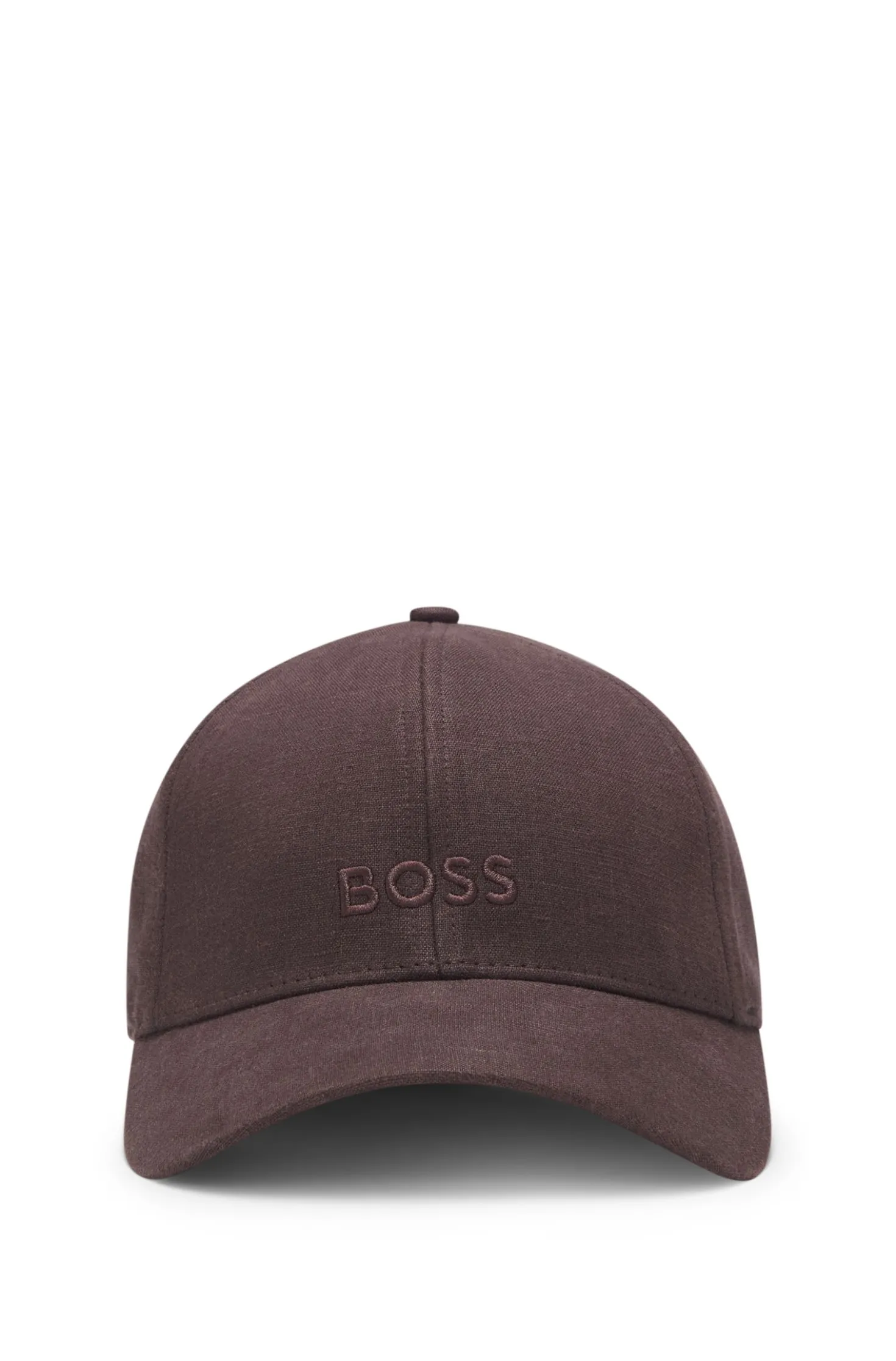 Leinen-Cap mit Logo-Stickerei