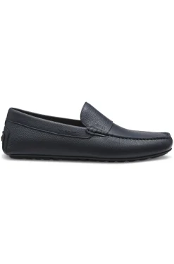Loafer aus gewalktem Leder mit Profilsohle