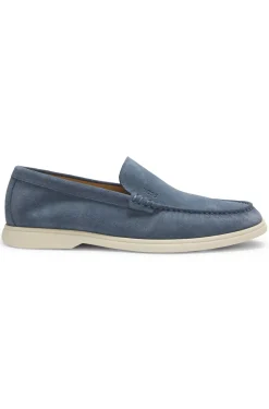 Loafer aus Veloursleder mit geprägtem Logo