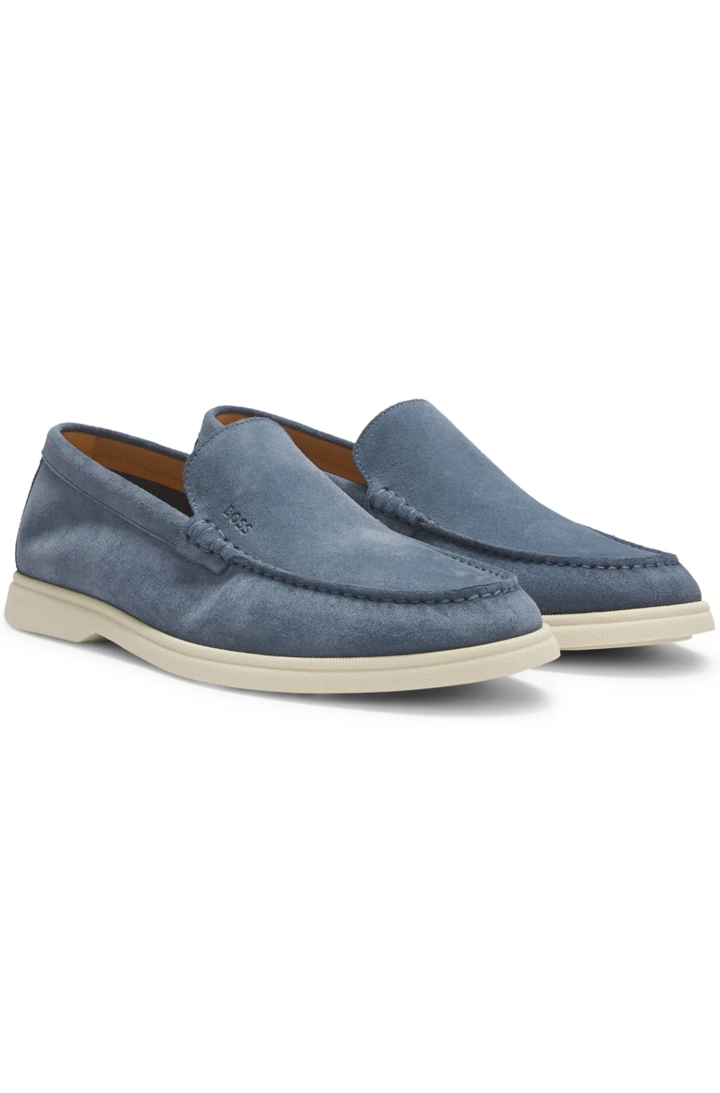 Loafer aus Veloursleder mit geprägtem Logo
