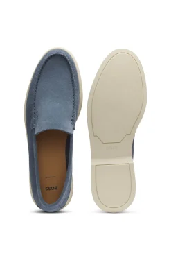 Loafer aus Veloursleder mit geprägtem Logo