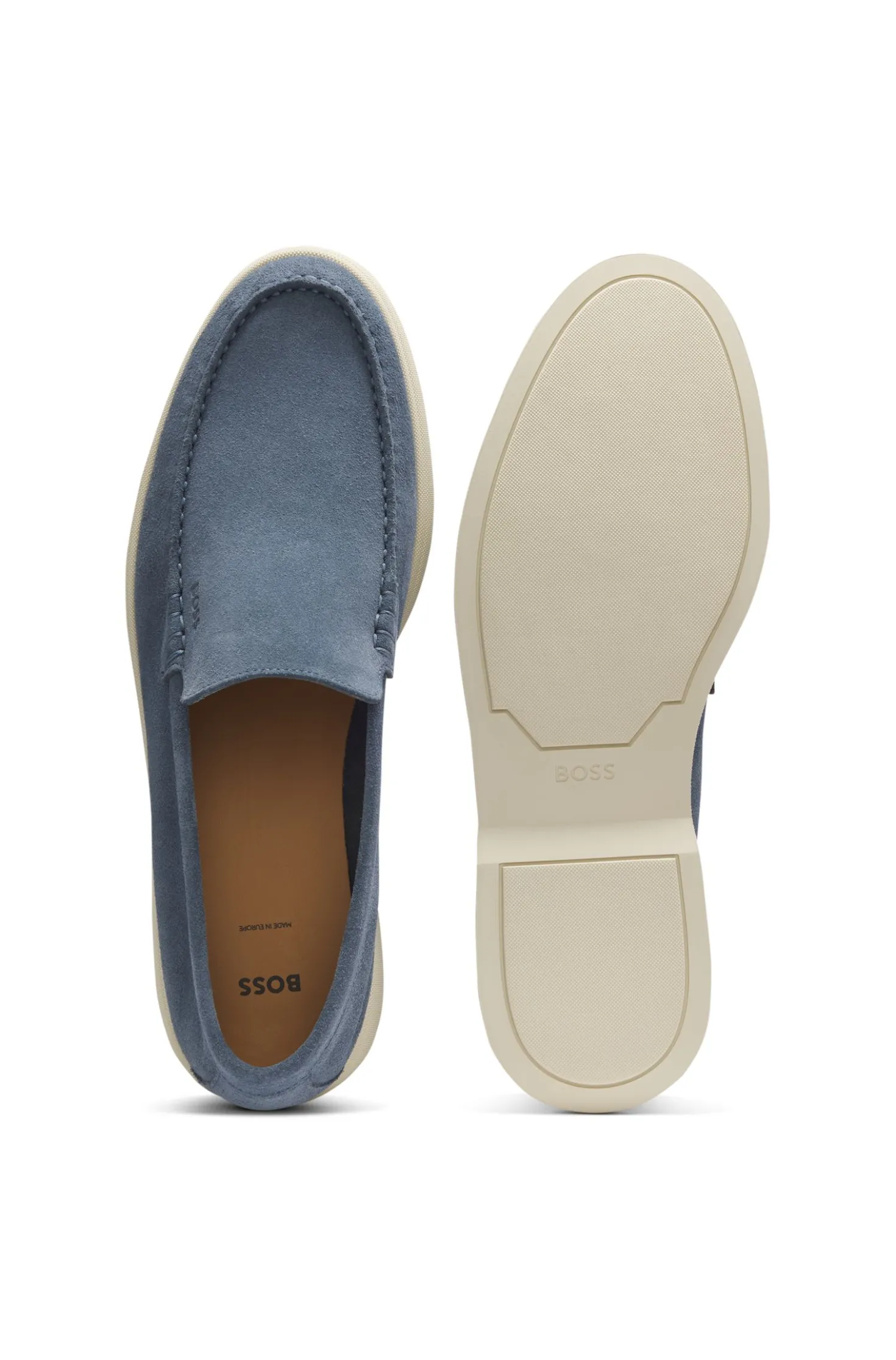 Loafer aus Veloursleder mit geprägtem Logo