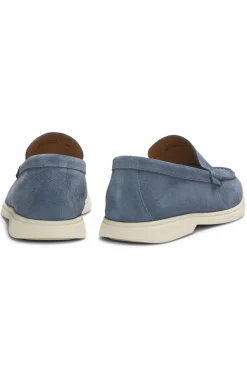 Loafer aus Veloursleder mit geprägtem Logo