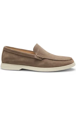 Loafer aus Veloursleder mit geprägtem Logo