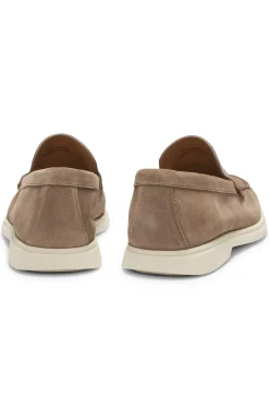 Loafer aus Veloursleder mit geprägtem Logo