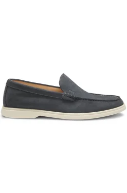Loafer aus Veloursleder mit geprägtem Logo