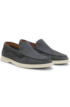 Loafer aus Veloursleder mit geprägtem Logo