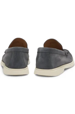 Loafer aus Veloursleder mit geprägtem Logo