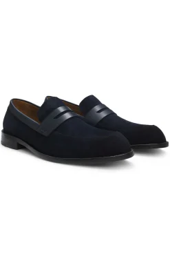 Loafer aus Veloursleder mit Leder-Details