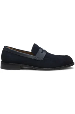 Loafer aus Veloursleder mit Leder-Details