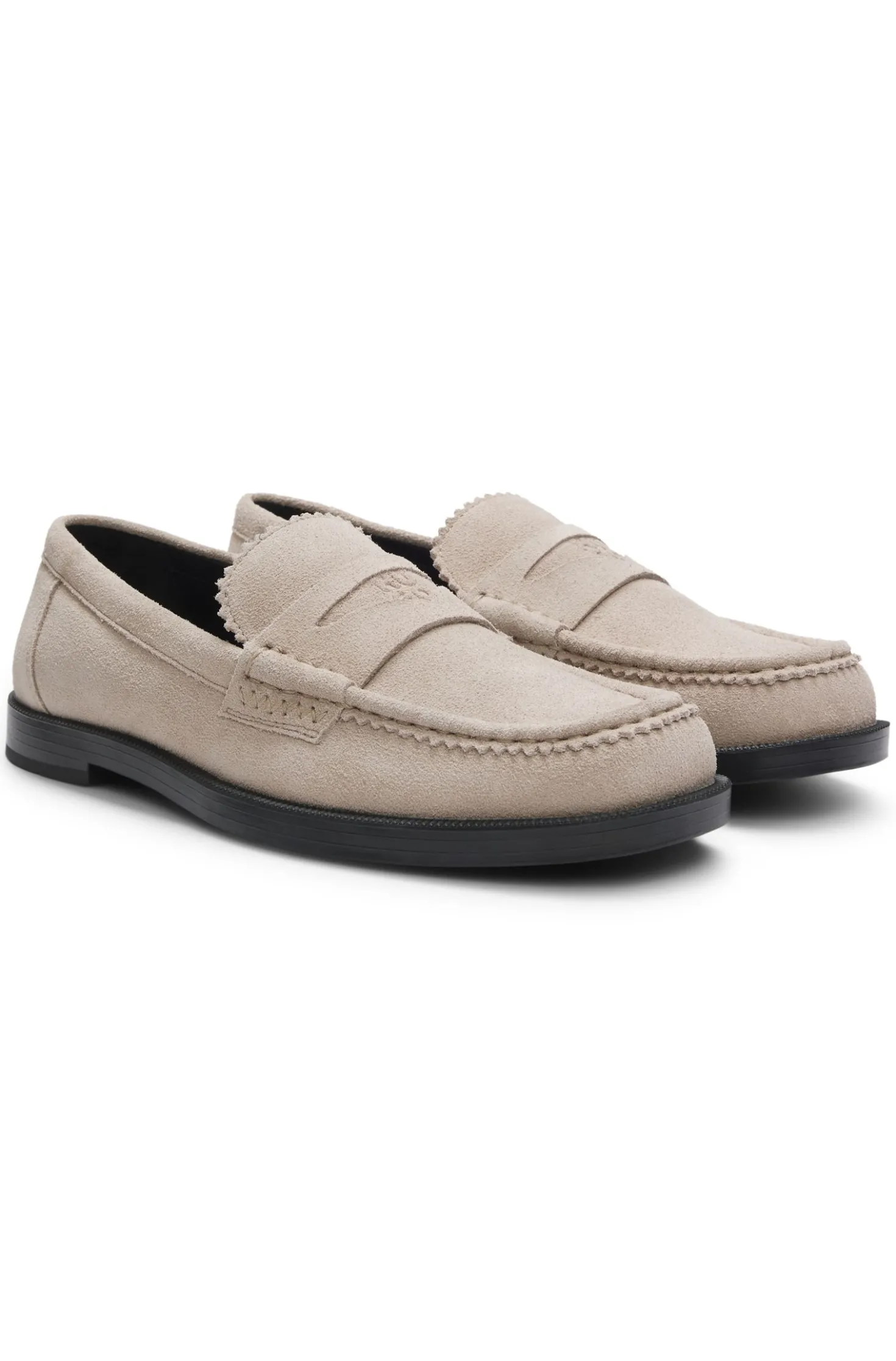Loafer aus Veloursleder mit Logo am Pennyloafer-Besatz