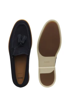 Loafer aus Veloursleder mit Quasten