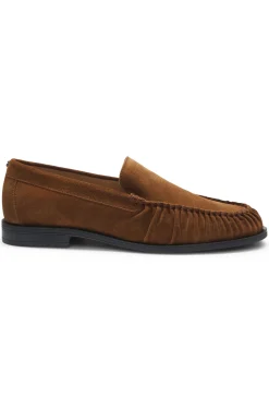 Loafer aus Veloursleder mit Raffungen