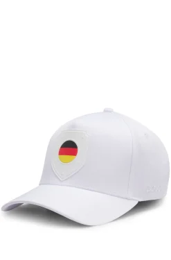 Logo-Cap aus glänzendem Twill mit Landesflaggen-Badge
