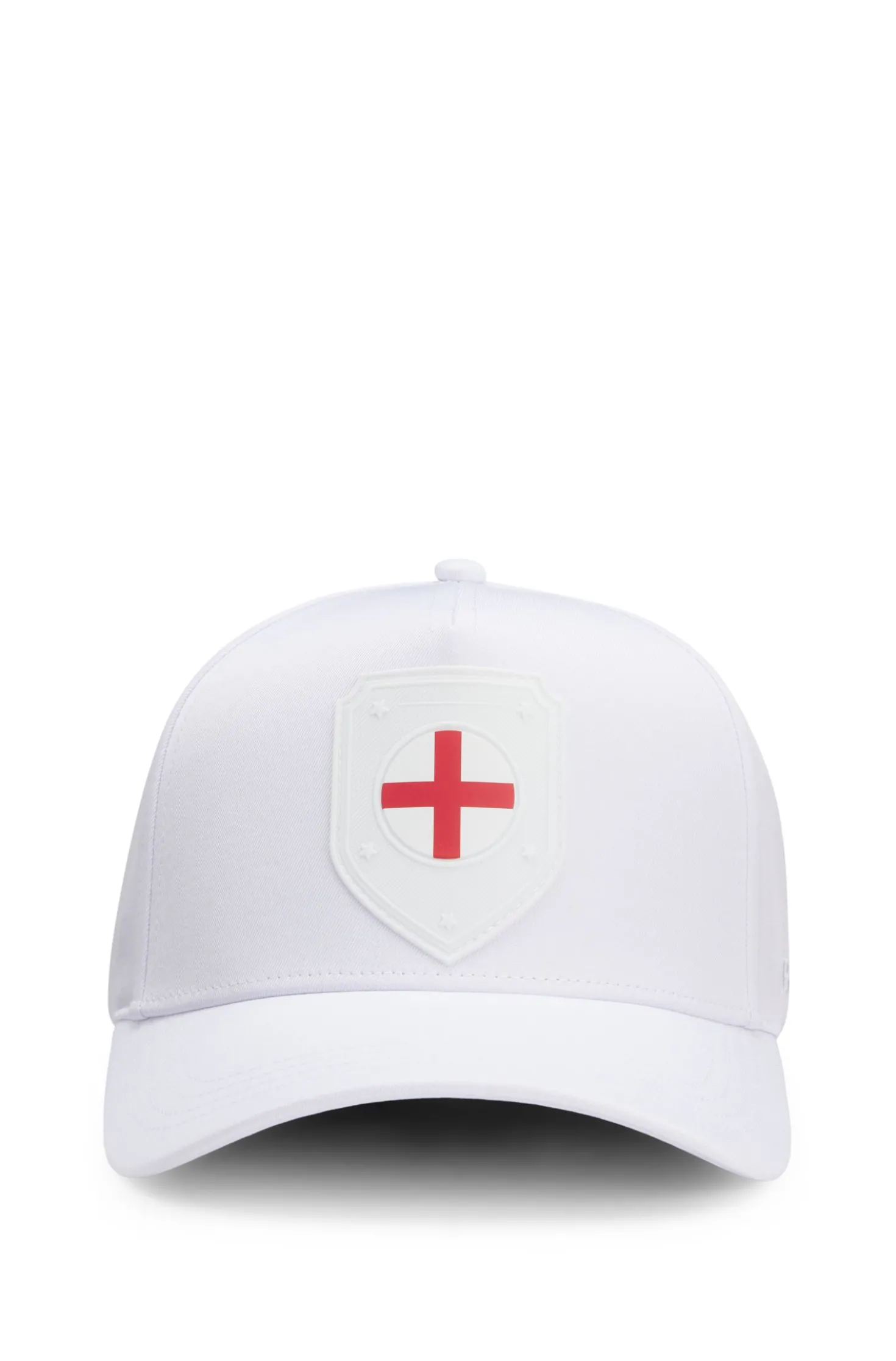 Logo-Cap aus glänzendem Twill mit Landesflaggen-Badge