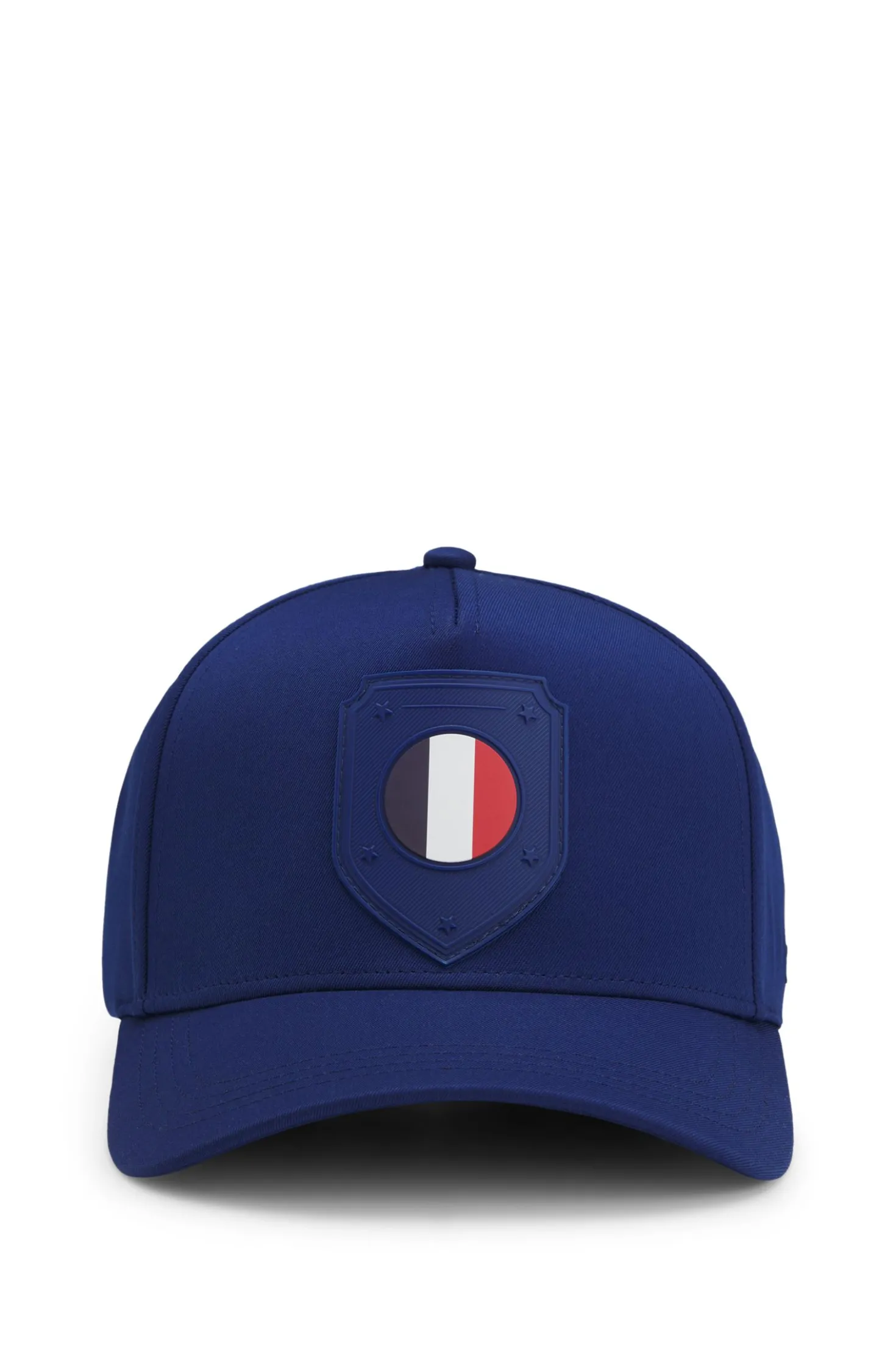 Logo-Cap aus glänzendem Twill mit Landesflaggen-Badge