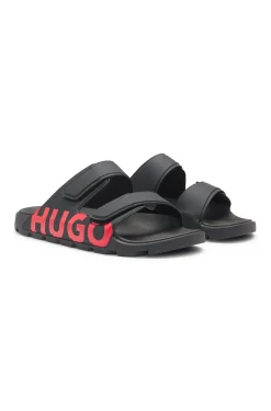 Logo-Sandalen mit zwei Klettverschluss-Riemen