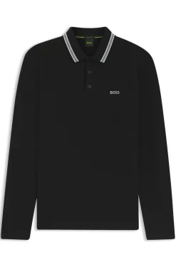 Longsleeve-Poloshirt aus Baumwoll-Piqué