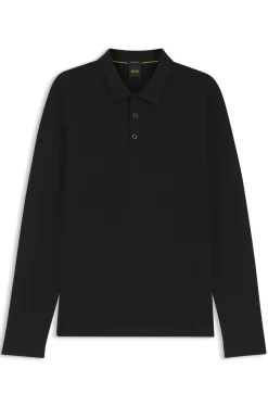 Longsleeve-Poloshirt aus Baumwoll-Piqué