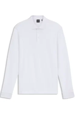 Longsleeve-Poloshirt aus Interlock-Baumwolle mit Logo