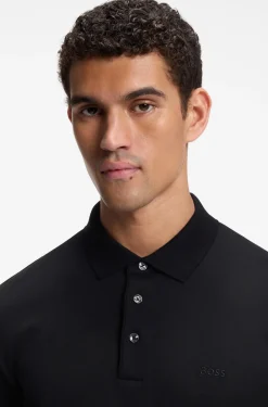 Longsleeve-Poloshirt aus Interlock-Baumwolle mit Logo