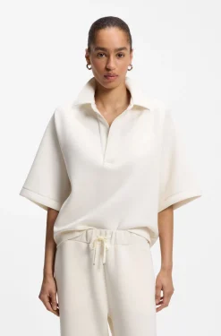 Loose-Fit Polo-Sweatshirt aus Scuba-Jersey