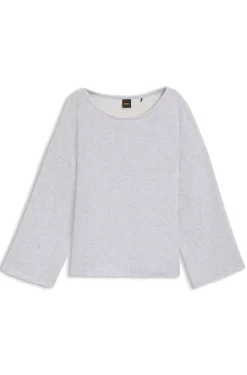 Loose-Fit Sweatshirt aus Baumwoll-Mix mit unversäuberten Säumen
