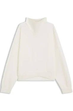 Loose-Fit Sweatshirt mit drapiertem Trichterkragen