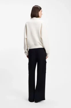Loose-Fit Sweatshirt mit drapiertem Trichterkragen