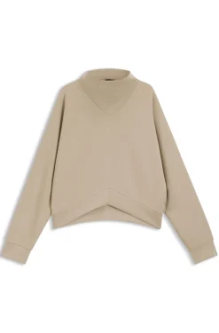 Loose-Fit Sweatshirt mit drapiertem Trichterkragen
