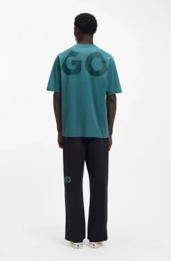 Loose-Fit T-Shirt aus Baumwoll-Jersey mit Wraparound-Logo