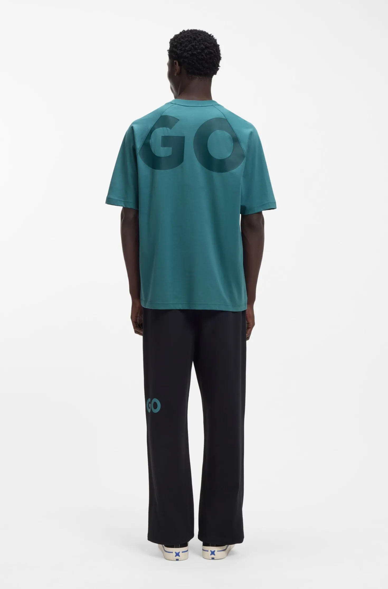 Loose-Fit T-Shirt aus Baumwoll-Jersey mit Wraparound-Logo